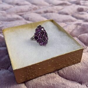 Amethyst and sterling silver ring